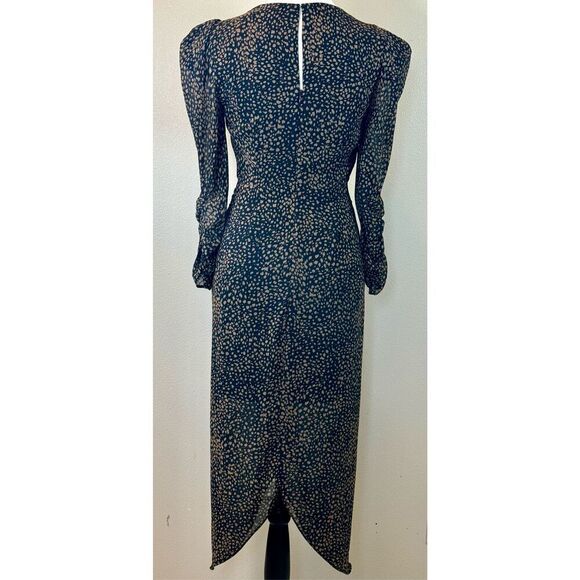 ASTR The Label Animal Front Ruched Fitted Bodice Tulip Hem Women's Midi Dress XS - Picture 6 of 14